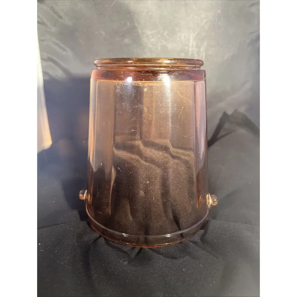 Vintage Pink Depression Glass Ice Bucket Barware With Attached Metal Handle